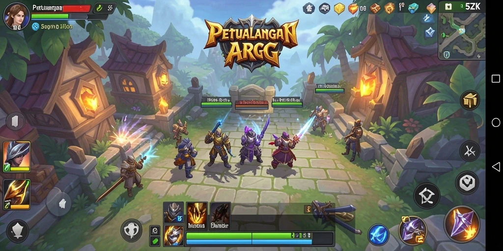 Screenshot menunjukkan aksi seru dalam permainan ARPG 5ZK.