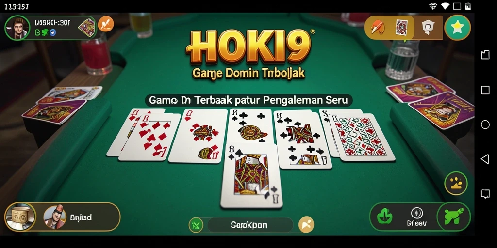 Tampilan utama gameplay HOKI9 dengan pemain bersaing di meja domino.
