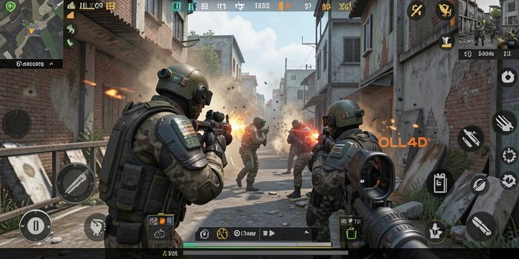 Tampilan menarik dari gameplay intens OLLO4D saat pertempuran berlangsung.