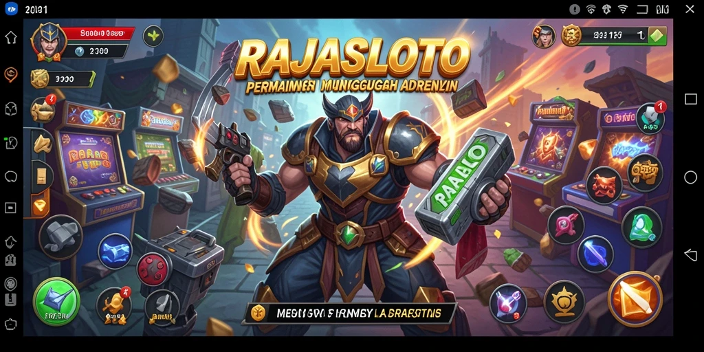 Tangkapan layar RAJASLOTO menampilkan aksi strategis yang mendebarkan.