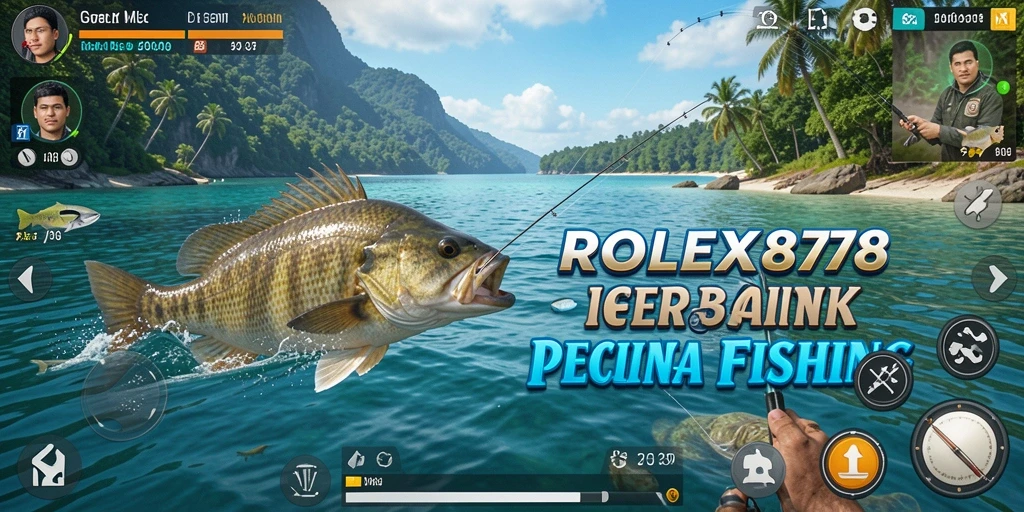 Tampilan gameplay ROLEX878 dengan aksi memancing yang seru.