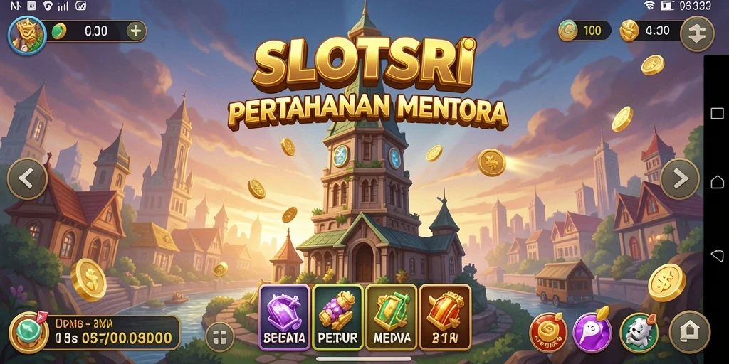 Tampilan bermain SLOTSRI yang penuh aksi dalam Tower Defense.