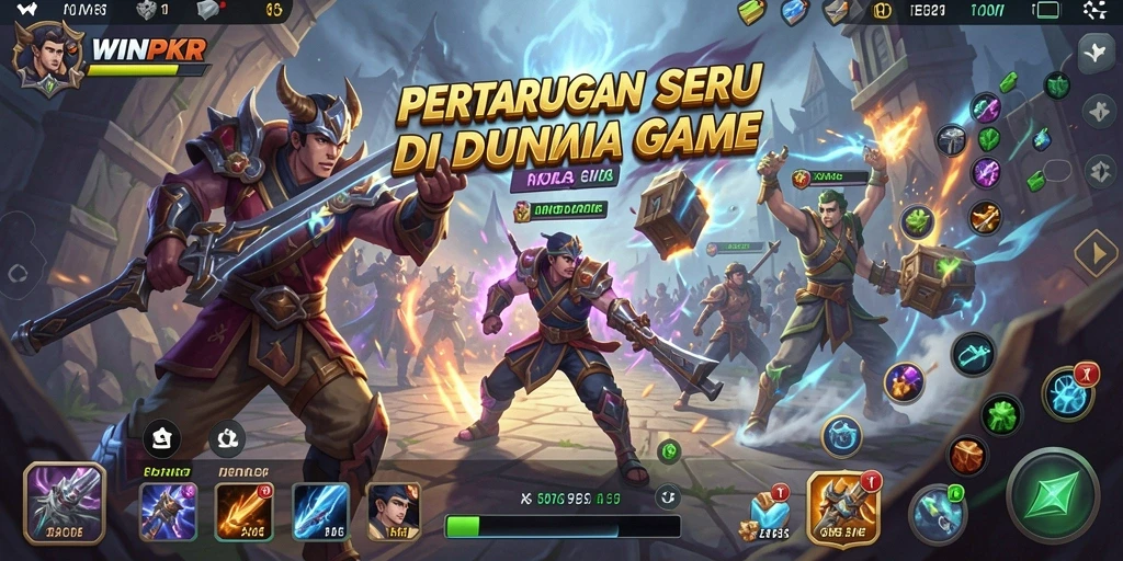 Tangkapan layar pertarungan seru dalam WINPKR.